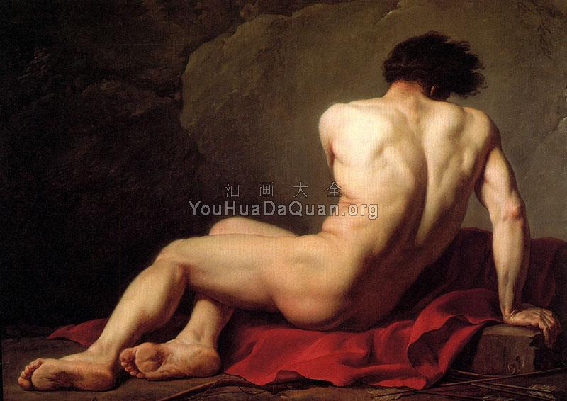 Male Nude known as Patroclus - 雅克-路易·大卫